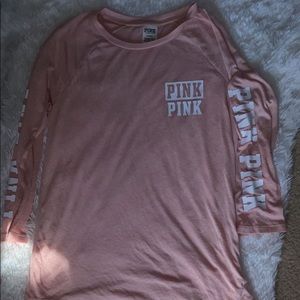 VS PINK mid sleeve t-shirt with v cut